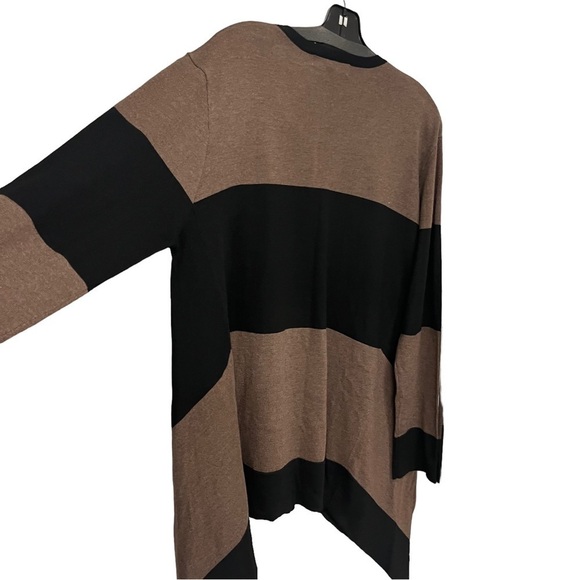 Isolede Roth Brown & Black Colorblock Sharkbite Hem Tunic Sweater Sz 18/20 - Picture 7 of 10